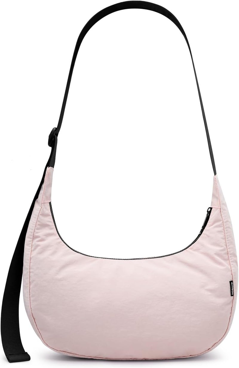Iioscre Medium Crossbody Crescent Bag for Women Men Trendy, Nylon Crossbody Hobo Bag with Adjustable Strap and Inner Pockets. - Image 1